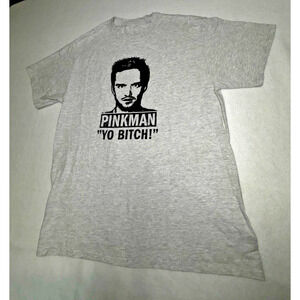 Jesse Pinkman Mugshot Breaking Bad T Shirt Mens Medium Grey TV "Yo B**ch"